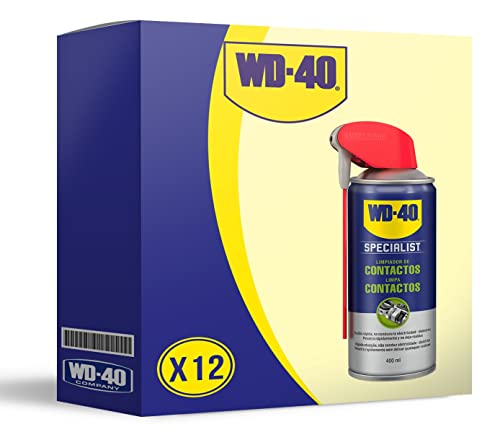 WD-40 - Pack 12 - Specialist - Limpiador de contactos, limpia todos los equipos electrónicos sin residuos - 400 ml x 12 botes